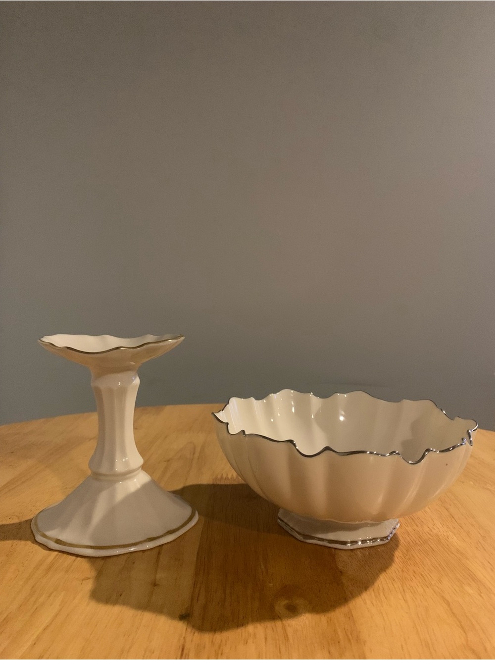 Lenox Candle Holder And Candy Dish